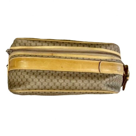 GUCCI Micro GG Sherry Line Soft Sided Canvas and Leather Suitcase Vintage